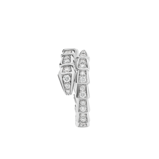 خاتم «سيربنتي فايبر» من الذهب الأبيض عيار 18 قيراطاً، مرصع بألماس مرصوف. AN858111 image 2