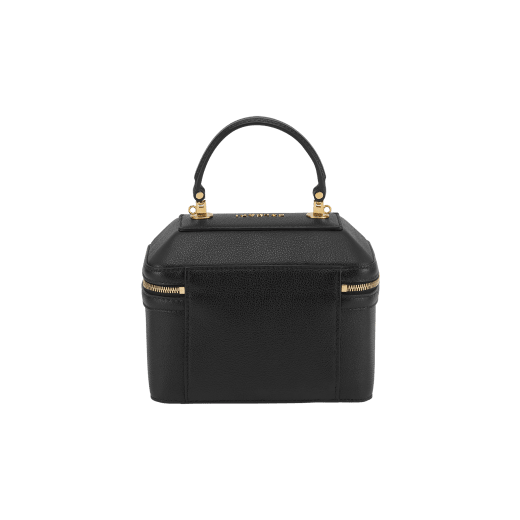 Serpenti Forever jewelry box bag in twilight sapphire blue Urban grain calf leather with Niagara sapphire blue nappa leather lining. Captivating snakehead zip pullers and chain strap decors in light gold-plated brass. 1177-UCL image 3