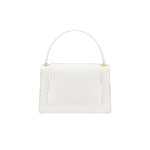 "Alexander Wang x Bvlgari" belt bag in smooth white calf leather. New double Serpenti head closure in antique gold-plated brass with tempting red enamel eyes. 288739 image 3