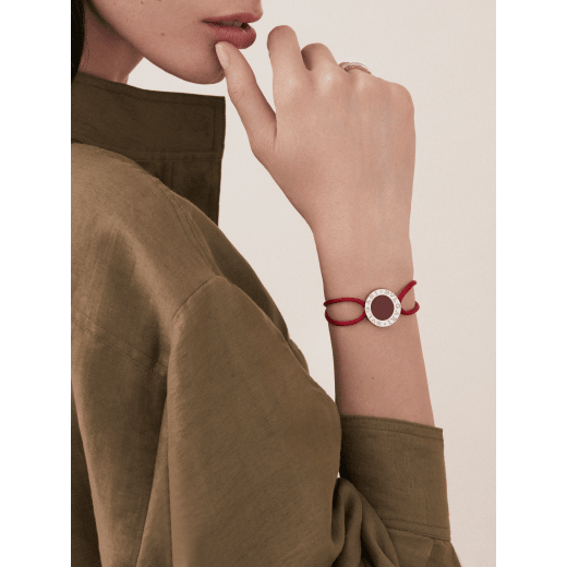 BVLGARI BVLGARI bracelet in topazio fabric with an iconic logo décor in sterling silver and topazio enamel BRACLT-LUCKYUa image 2