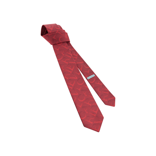 Pink "Optical Logo" seven-fold tie in fine jacquard silk. LOGOOPTICAL image 1