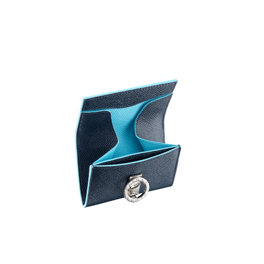 "Bvlgari Clip" coin purse in Denim Sapphire blue and Aegean Topaz light blue calfskin. Iconic logo clip closure in palladium-plated brass 290671 image 2