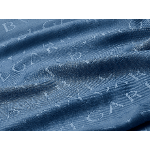 Lettere Maxi stole in fine Niagara sapphire blue silk wool. LETTEREMAXIa image 3