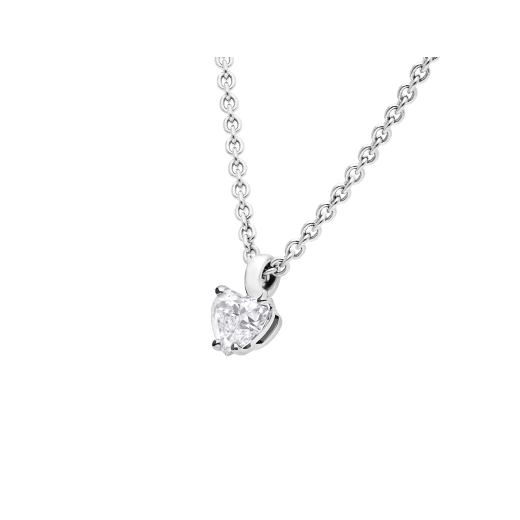 Griffe 18 kt white gold pendant with heart cut diamond and 18 kt white gold chain 338204 image 3