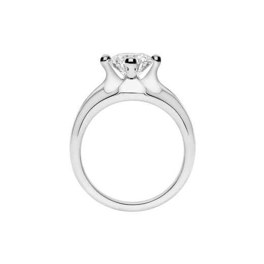 Corona platinum solitaire ring set with a round brilliant cut diamond 323743 image 4
