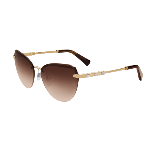 Bulgari Le Gemme Serpenti gold plated cat-eye sunglasses with mother-of-pearl inserts. 903906 image 1