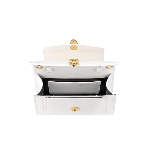 "Alexander Wang x Bvlgari" belt bag in smooth white calf leather. New double Serpenti head closure in antique gold-plated brass with tempting red enamel eyes. 288739 image 6