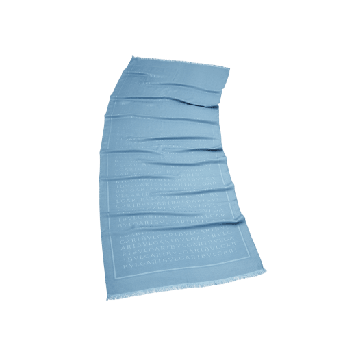 Lettere Maxi stole in fine Niagara sapphire blue silk wool. LETTEREMAXIa image 1