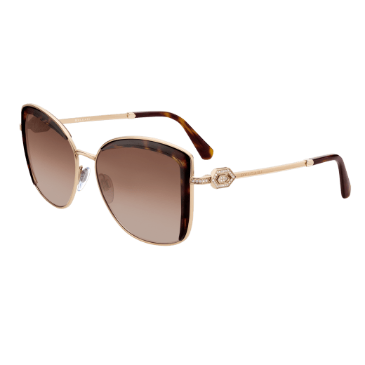 Bulgari Serpenti squared metal sunglasses with Serpenti openwork metal décor with crystals. 903904 image 1