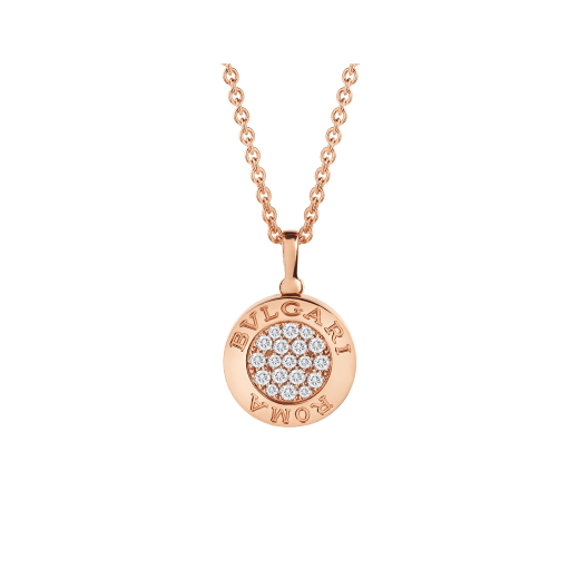 BVLGARI BVLGARI necklace with 18 kt rose gold chain and 18 kt rose gold pendant set with onyx and pavé diamonds 350815 image 1