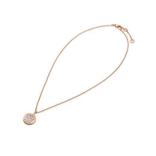 BVLGARI BVLGARI 18 kt rose gold chain and 18 kt rose gold pendant set with mother-of-pearl insert and pavé diamonds (0.34 ct) 358375 image 2
