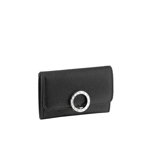 BULGARI BULGARI Portemonnaie aus schwarzem genarbten Kalbsleder. Ikonische Verschlussklammer mit Logo aus palladiumbeschichtetem Messing. 282881 image 1