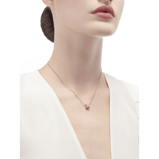 B.zero1 rose gold necklace with pavé diamonds 351116 image 4