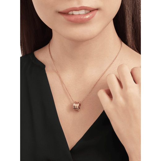 B.zero1 necklace with chain and small round pendant in 18kt rose gold 335924 image 2