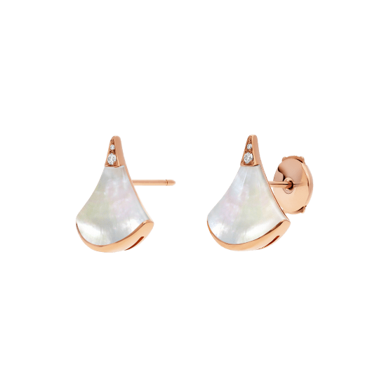 DIVAS' DREAM earrings in 18 kt rose gold, set with mother-of-pearl and pavé diamonds. 352600 image 2