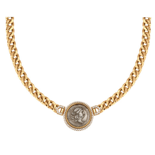 Monete Collier aus 18 Karat Roségold mit einer antiken Silbermünze CL859316 image 1