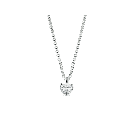 Griffe 18 kt white gold pendant with heart cut diamond and 18 kt white gold chain 338204 image 1