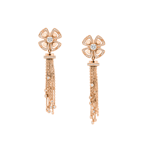 Fiorever 18 kt rose gold pendant Earring set with round brilliant-cut diamonds (0.75 ct) and pavé diamonds (0.30 ct) 357322 image 1
