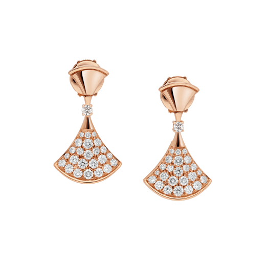 Im Glanze ihrer reinen weiblichen Form und des anmutigen Schimmers des Diamant-Pavés besitzen die „DIVAS' DREAM“-Ohrringe die raffinierte Eleganz einer wahren Diva. 351054 image 1