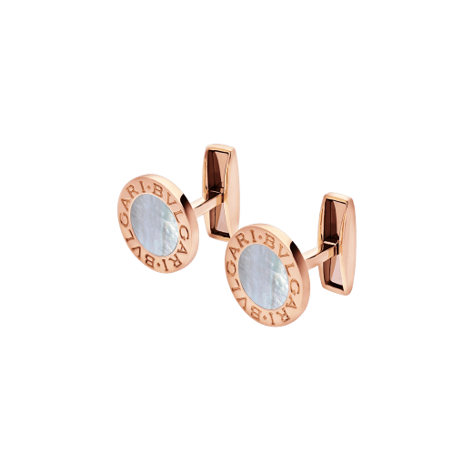 BVLGARI BVLGARI 18kt rose gold cufflinks set with mother-of-pearl elements 344428 image 2