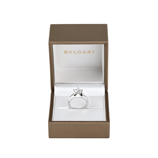 Corona platinum solitaire ring set with a round brilliant cut diamond 323743 image 5