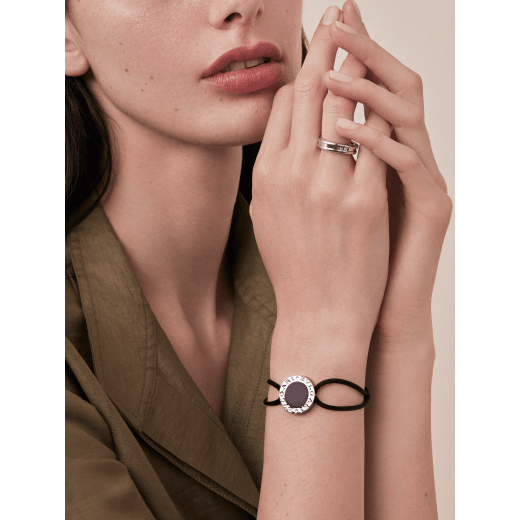 BVLGARI BVLGARI bracelet in topazio fabric with an iconic logo décor in sterling silver and topazio enamel BRACLT-LUCKYUa image 2