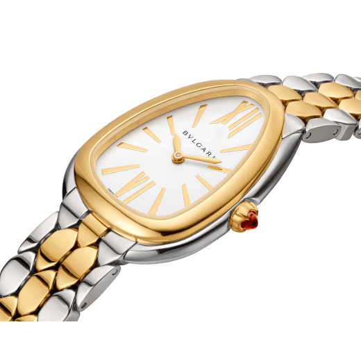 Serpenti Seduttori watch in stainless steel and 18 kt yellow gold with white silver opaline dial. Water-resistant up to 30 metres 103671 image 2