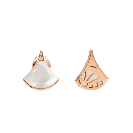DIVAS' DREAM earrings in 18 kt rose gold, set with mother-of-pearl and pavé diamonds. 352600 image 3