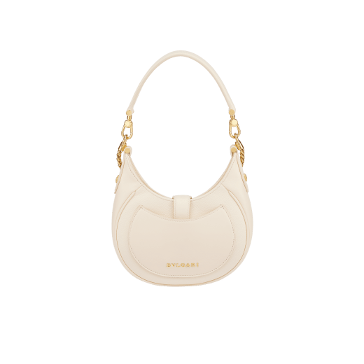 Serpenti Ellipse small crossbody bag in Urban grain and smooth flamingo quartz pink calf leather with flamingo quartz pink gros grain lining. Captivating snakehead closure in gold-plated brass embellished with black onyx scales and red enamel eyes. Online exclusive colour. 1204-Hobo image 3