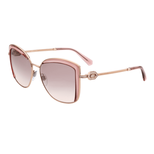 Bulgari Serpenti squared metal sunglasses with Serpenti openwork metal décor with crystals. 903905 image 1