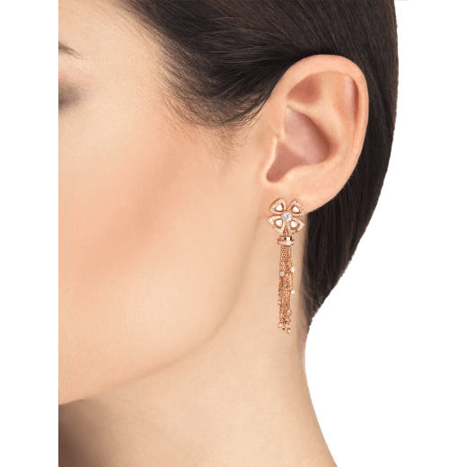 Fiorever 18 kt rose gold pendant Earring set with round brilliant-cut diamonds (0.75 ct) and pavé diamonds (0.30 ct) 357322 image 3