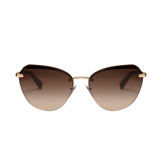 Bulgari Le Gemme Serpenti gold plated cat-eye sunglasses with mother-of-pearl inserts. 903906 image 2