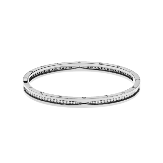 B.zero1 18 kt white gold bracelet set with pavé diamonds on the spiral BR859000 image 2