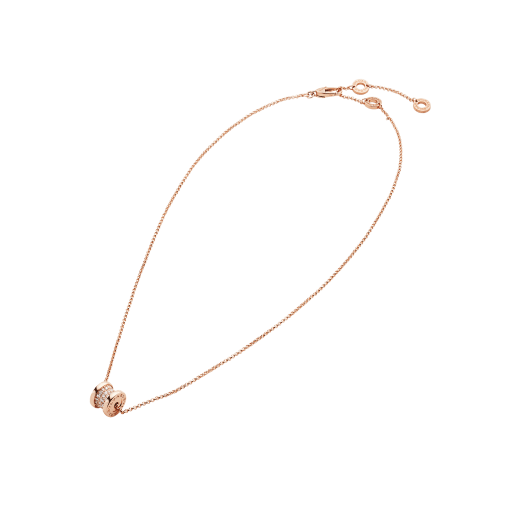 B.zero1 rose gold necklace with pavé diamonds 351116 image 2