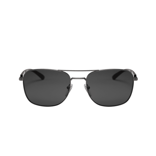 BVLGARI BVLGARI rectangular metal sunglasses with metal double bridge and carbon fibre arms. 903911 image 2