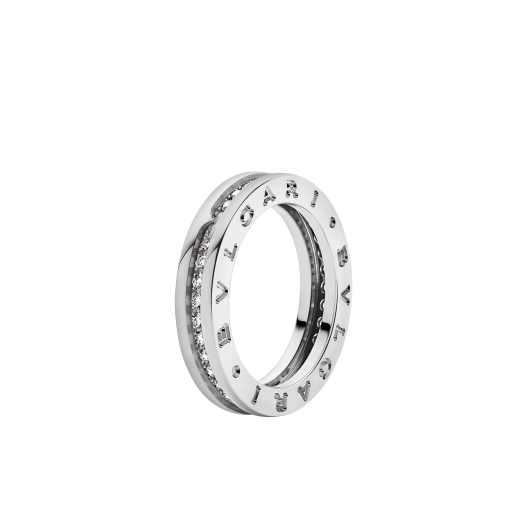 B.zero1 1-Band-Ring aus 18 Karat Weißgold, an der Spirale ausgefasst mit Diamant-Pavé. B-zero1-1-bands-AN850656 image 1