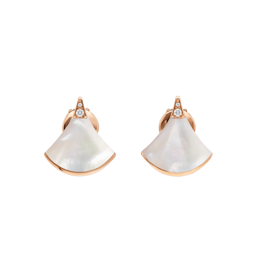 DIVAS' DREAM earrings in 18 kt rose gold, set with mother-of-pearl and pavé diamonds. 352600 image 1