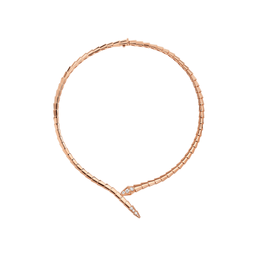 Collana Serpenti Viper in oro rosa 18 kt con semi-pavé di diamanti. CL858905 image 1