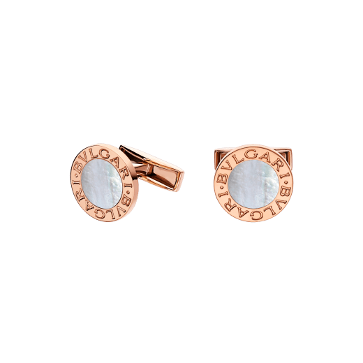 BVLGARI BVLGARI 18kt rose gold cufflinks set with mother-of-pearl elements 344428 image 1
