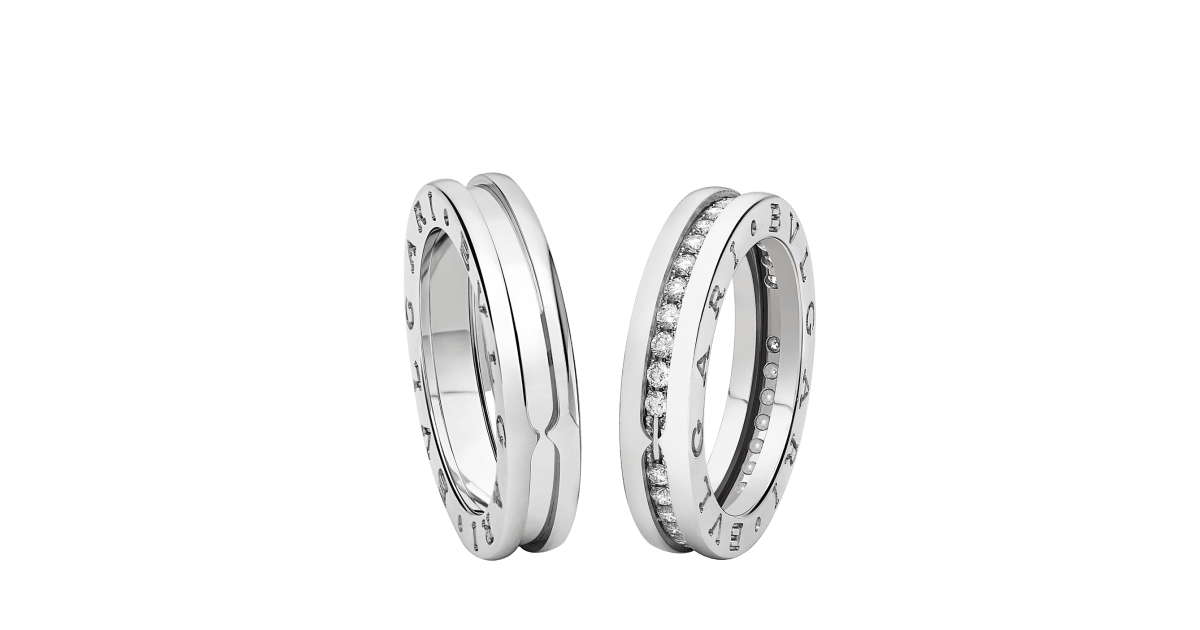 B.zero1 White Gold Couples' Rings With Diamonds | Bulgari