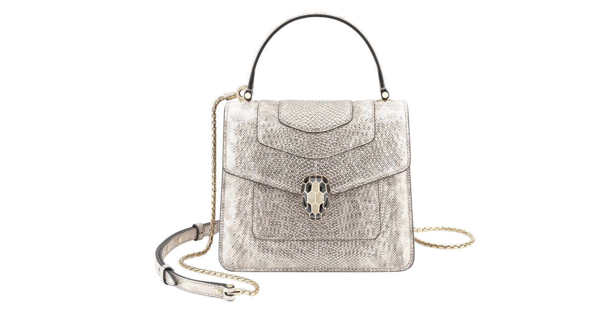 Serpenti handbag Bvlgari Silver in Fur - 34129214