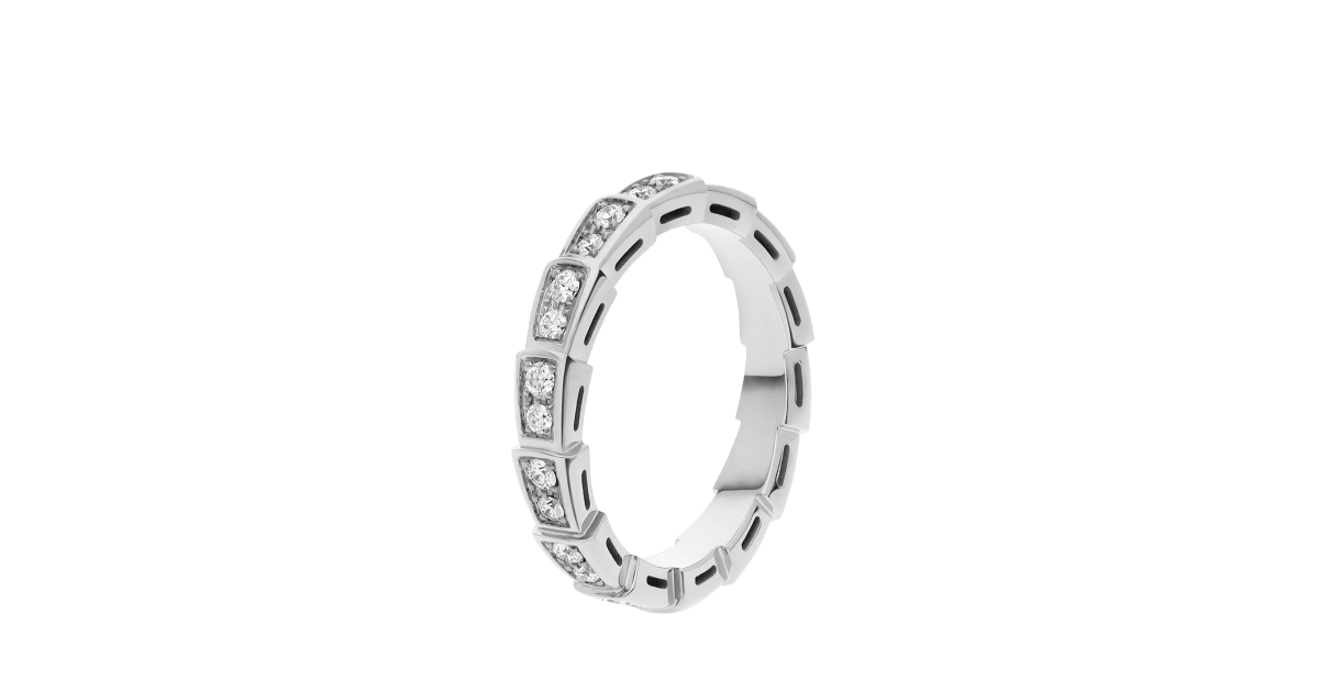 White gold Serpenti Viper Ring with 0.45 ct Diamonds | Bulgari Official ...