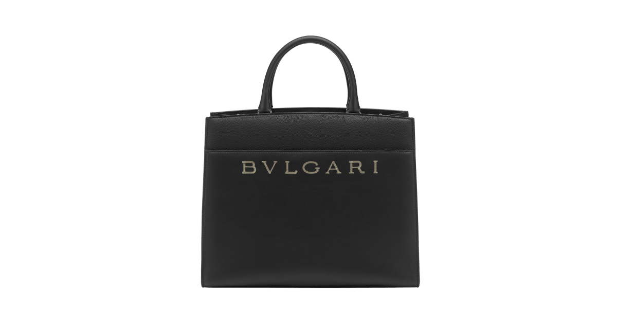 Bvlgari Bvlgari Logo Small Calfskin Tote Bag (Totes)