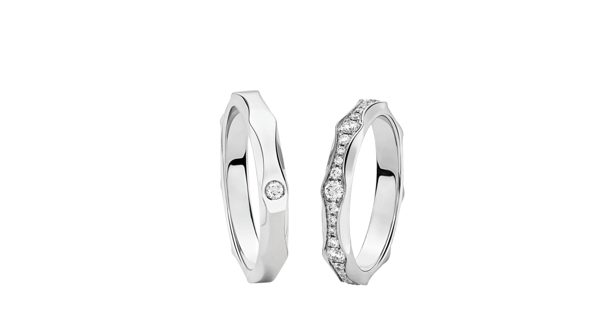 Infinito Platinum Couples Rings With Diamonds Bulgari