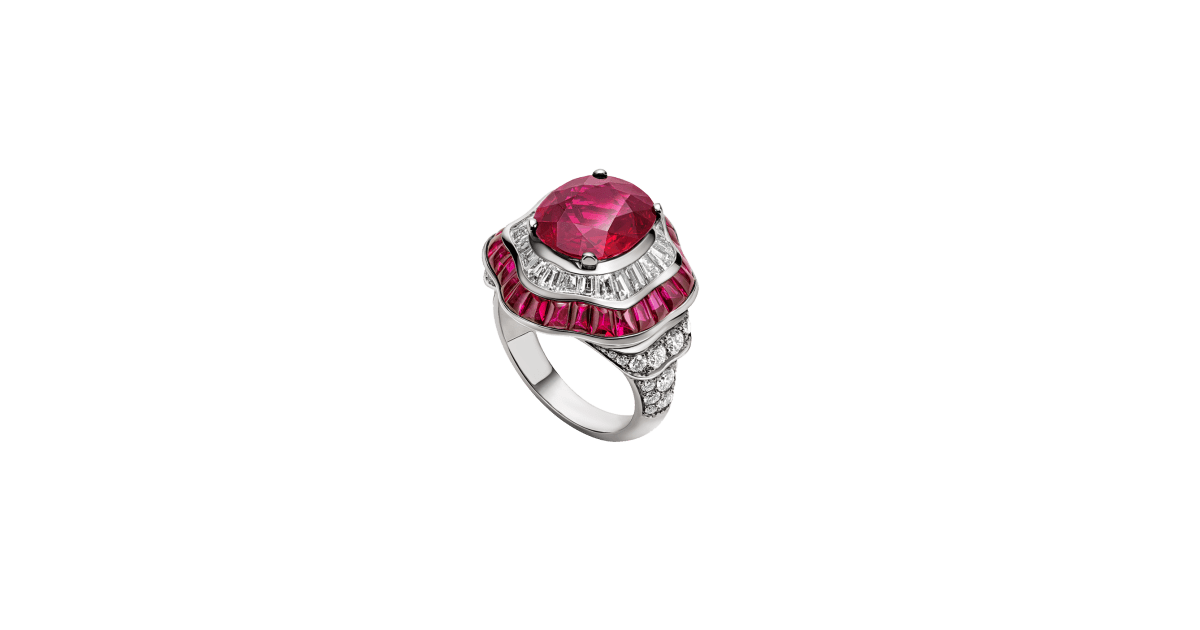 Barocko High Jewellery Diamond and Ruby Ring | Bvlgari 266447