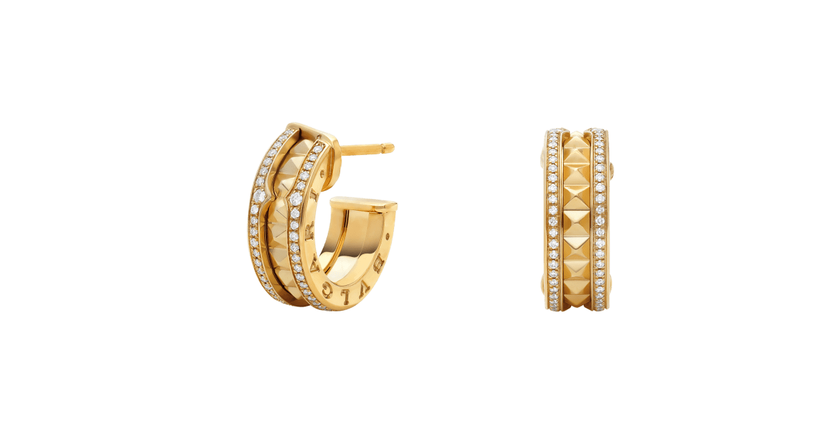 Bvlgari Serpenti Diamond Malachite 18K Rose Gold Stud Earrings Bvlgari | TLC