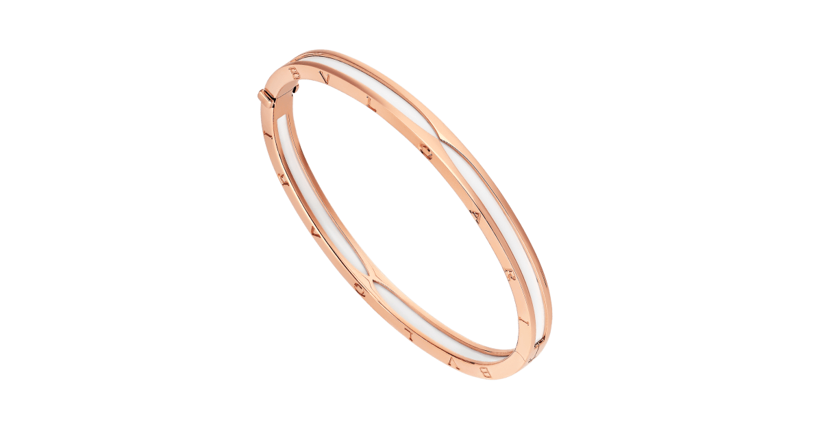 B.zero1 Bracelet Rose gold Ceramic White Bracelets Bulgari Official Store