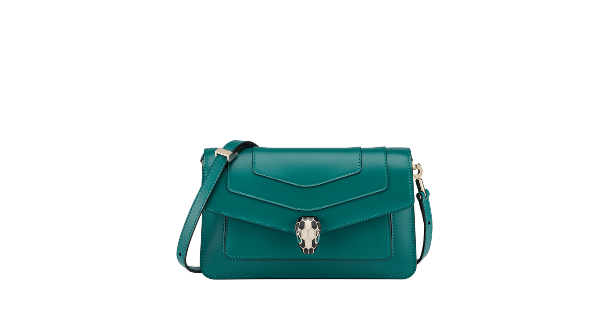 Bulgari Serpenti Forever Leather Shoulder Bag Green Pony-style calfskin  ref.806247 - Joli Closet