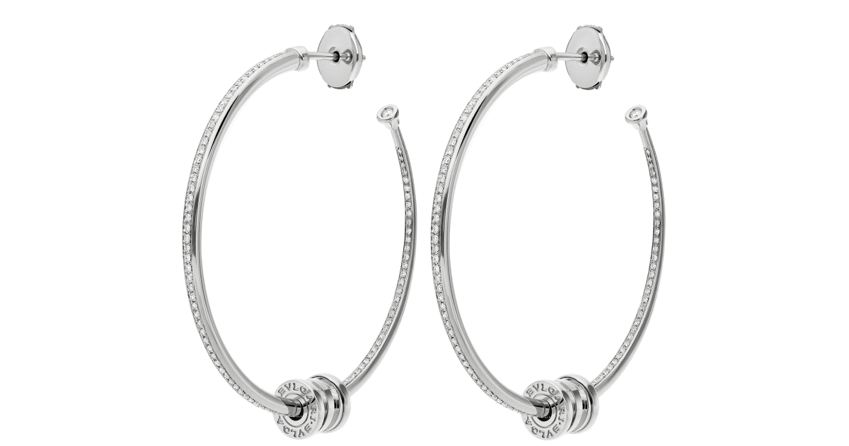 White gold B.zero1 Earrings White with 0.42 ct Diamonds | Bulgari Official  Store