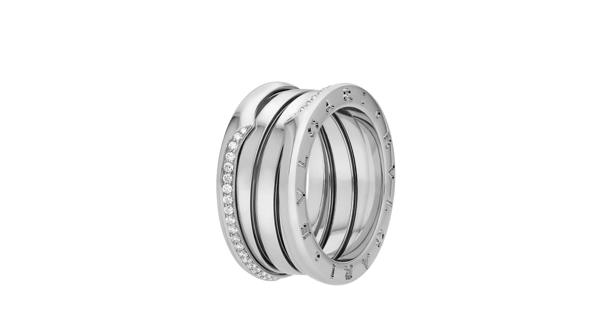 White gold B.zero1 Ring White with 0.2 ct Diamonds | Bulgari Official Store